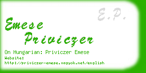 emese priviczer business card